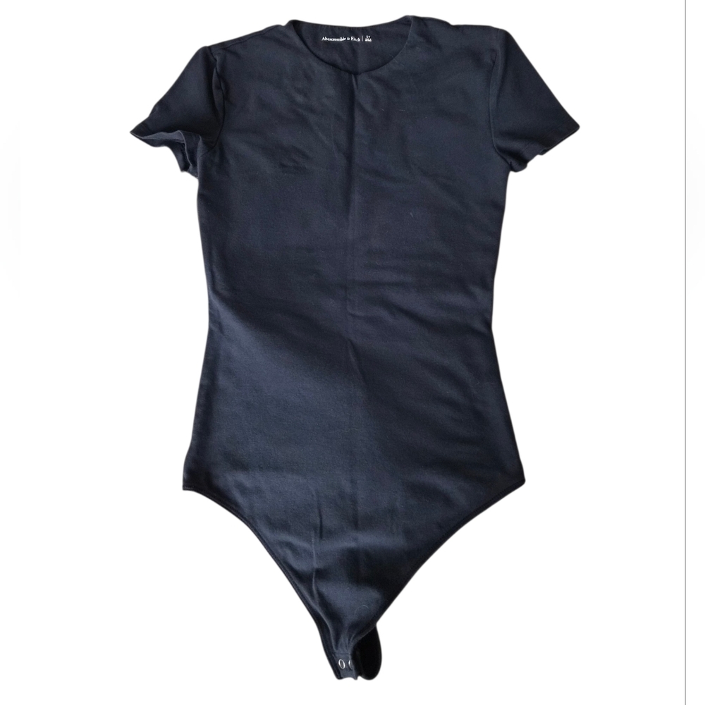 Abercrombie & Fitch Black Short-Sleeve Baby Bodysuit